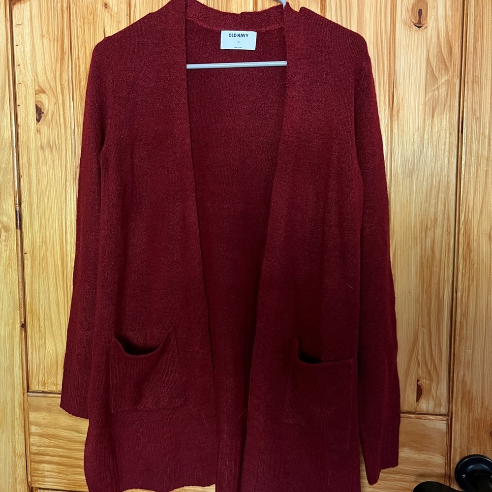 Red Old Navy sweater cardigan XS